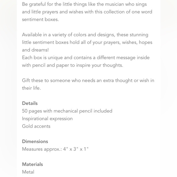 NEW karma “wish” bucket list/prayer sentiment box - Picture 5 of 6